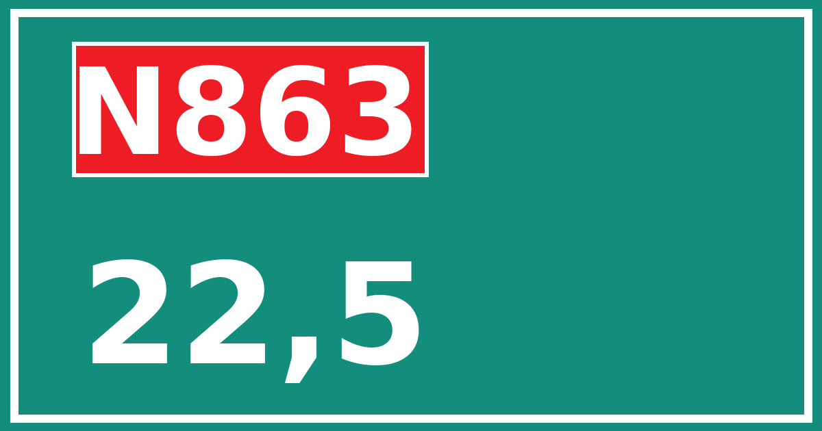 Hectometerbord N863 22,5