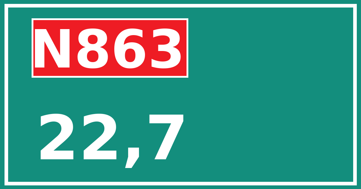Hectometerbord N863 22,7