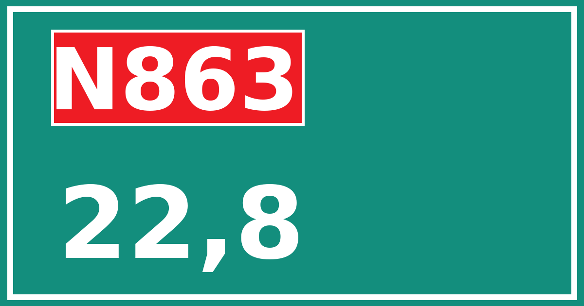 Hectometerbord N863 22,8