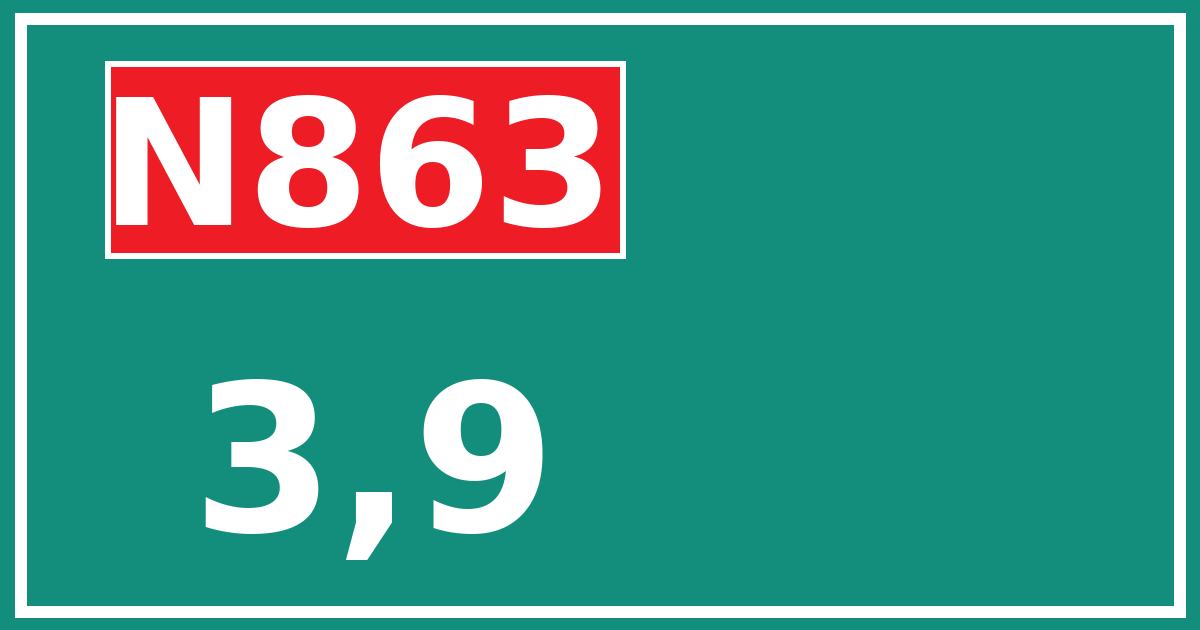 Hectometerbord N863 3,9