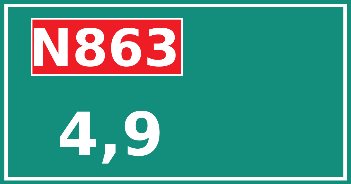 Hectometerbord N863 4,9