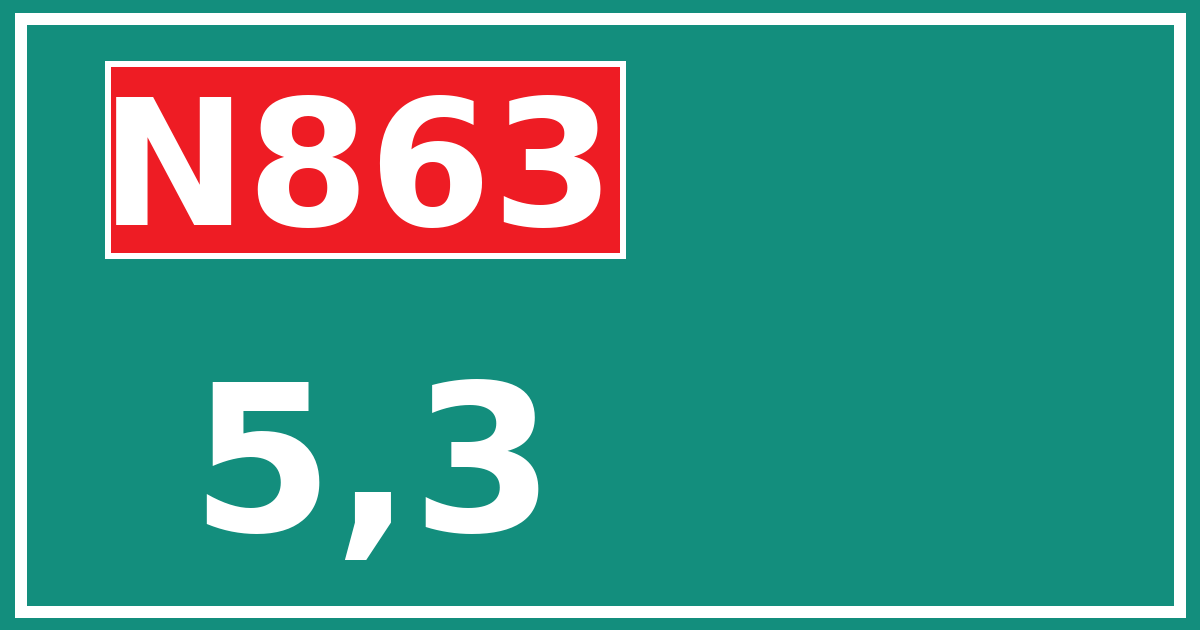 Hectometerbord N863 5,3