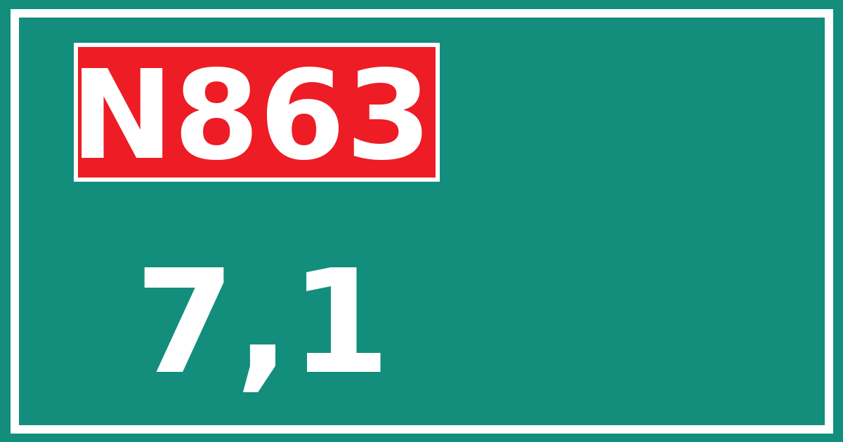 Hectometerbord N863 7,1