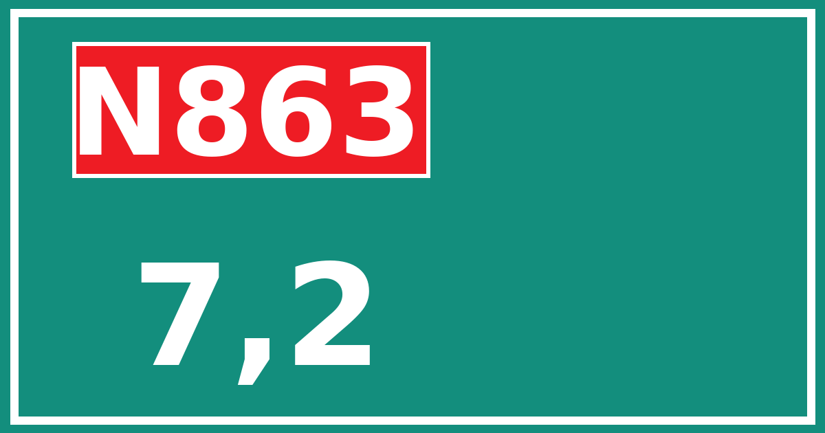Hectometerbord N863 7,2