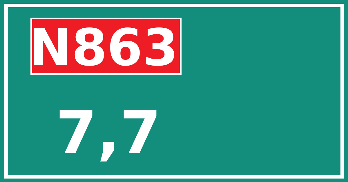 Hectometerbord N863 7,7