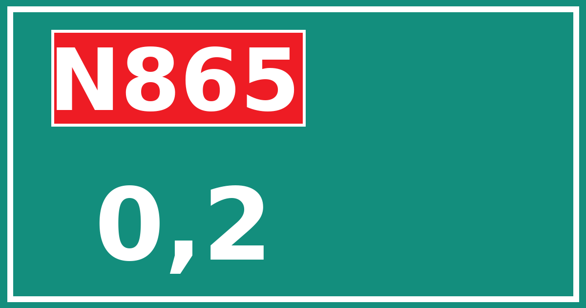 Hectometerbord N865 0,2