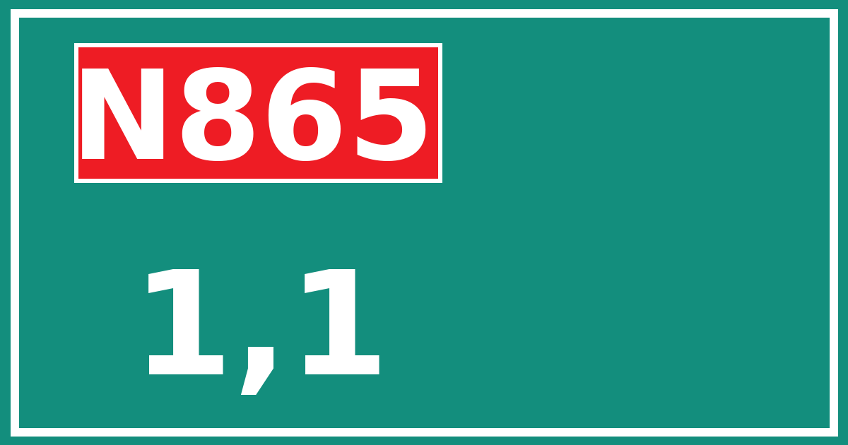 Hectometerbord N865 1,1