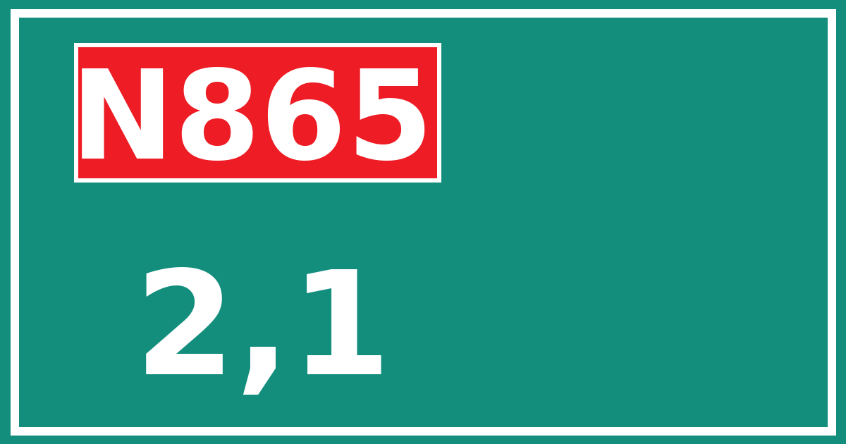 Hectometerbord N865 2,1