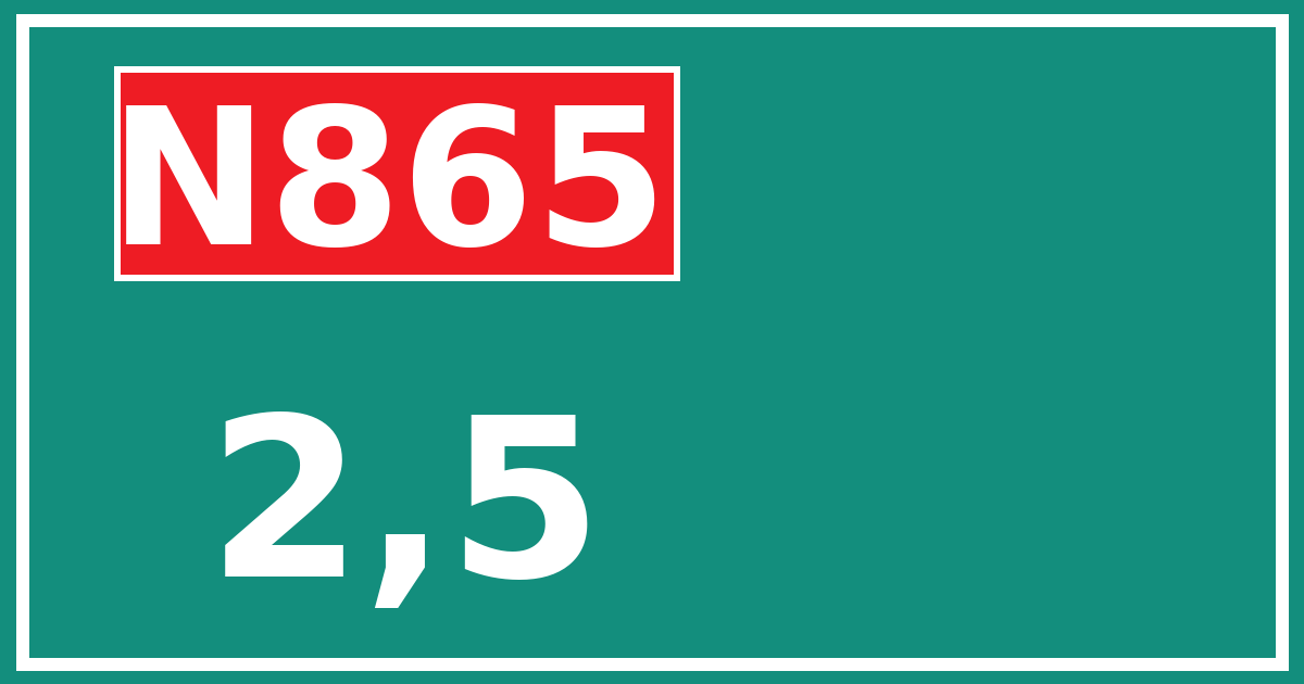 Hectometerbord N865 2,5