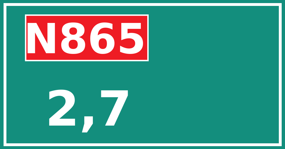 Hectometerbord N865 2,7