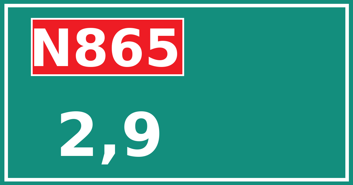 Hectometerbord N865 2,9