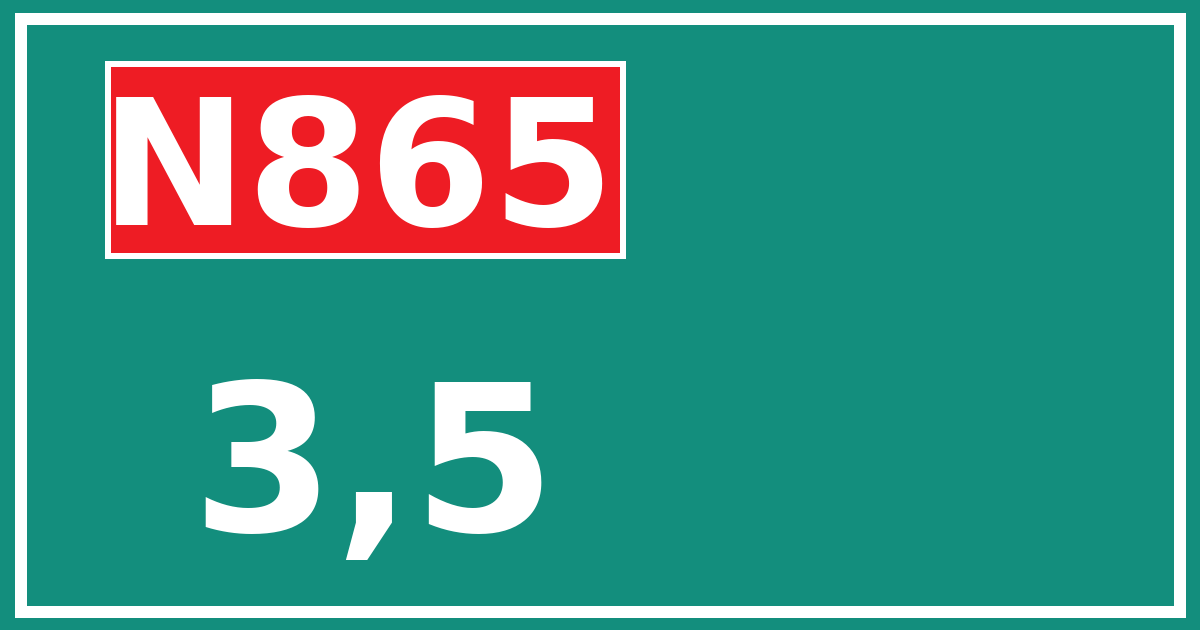 Hectometerbord N865 3,5