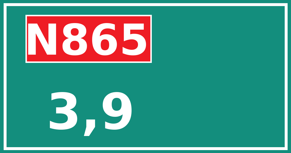 Hectometerbord N865 3,9