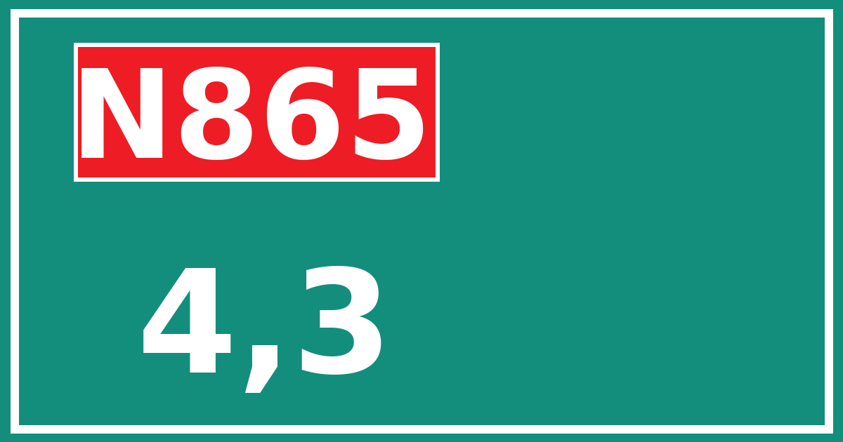 Hectometerbord N865 4,3