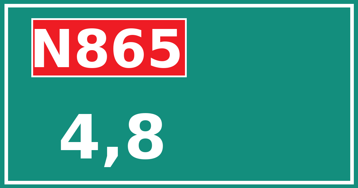 Hectometerbord N865 4,8