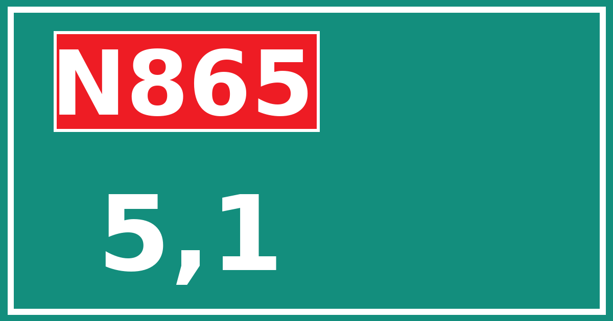 Hectometerbord N865 5,1