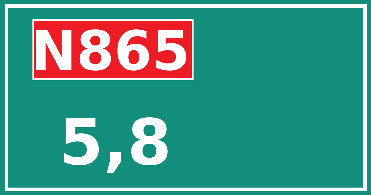 Hectometerbord N865 5,8