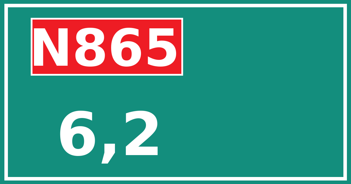 Hectometerbord N865 6,2