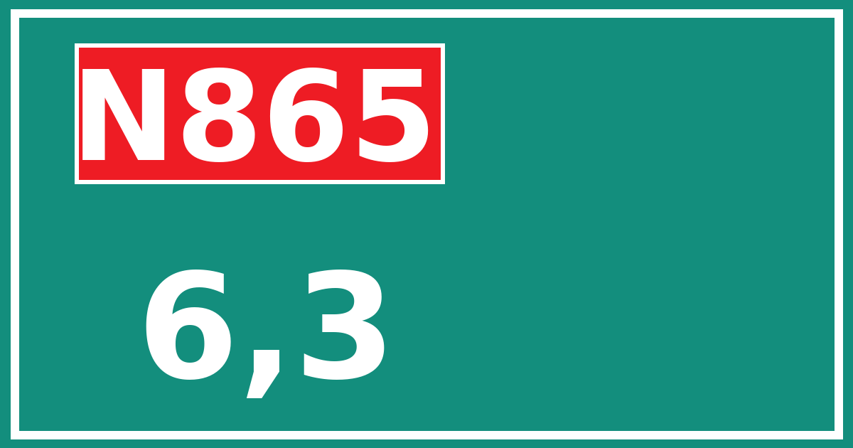 Hectometerbord N865 6,3