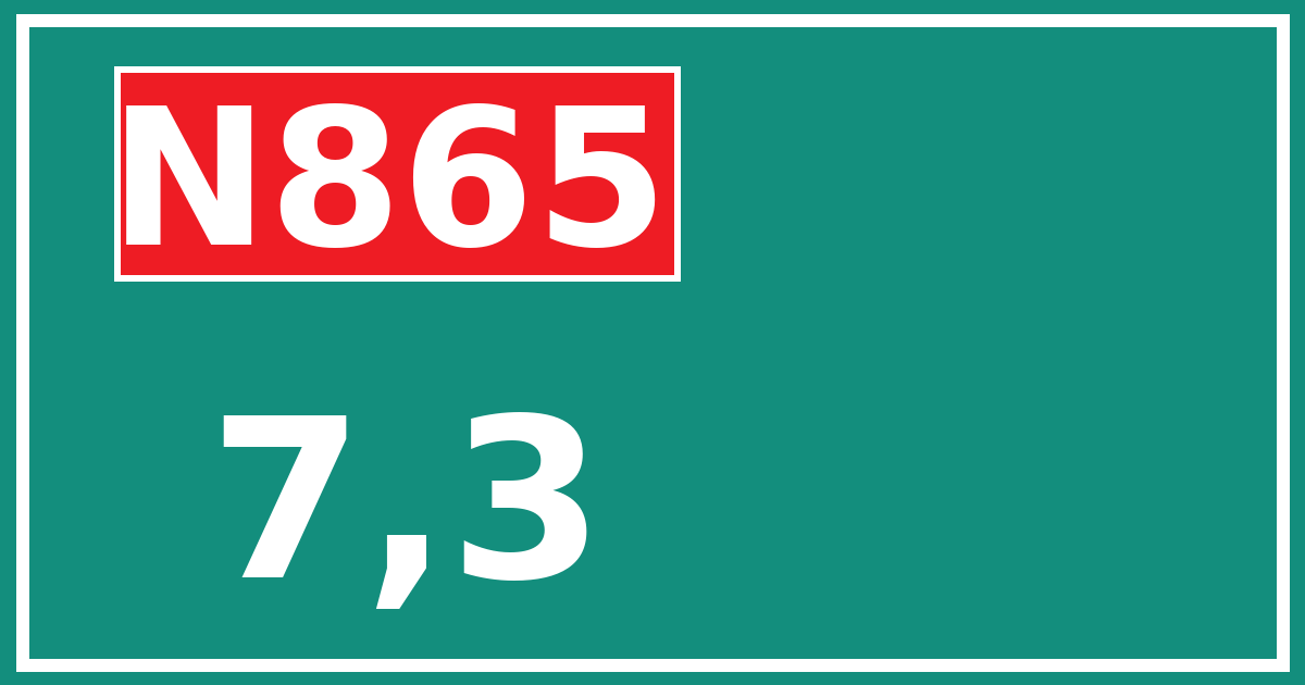 Hectometerbord N865 7,3