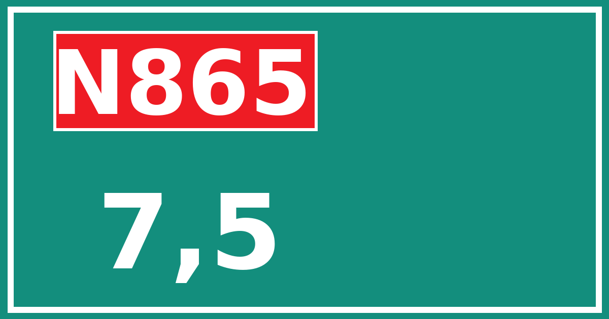 Hectometerbord N865 7,5