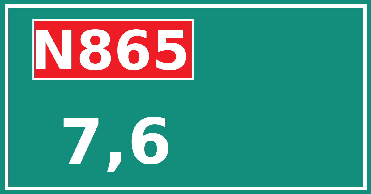 Hectometerbord N865 7,6