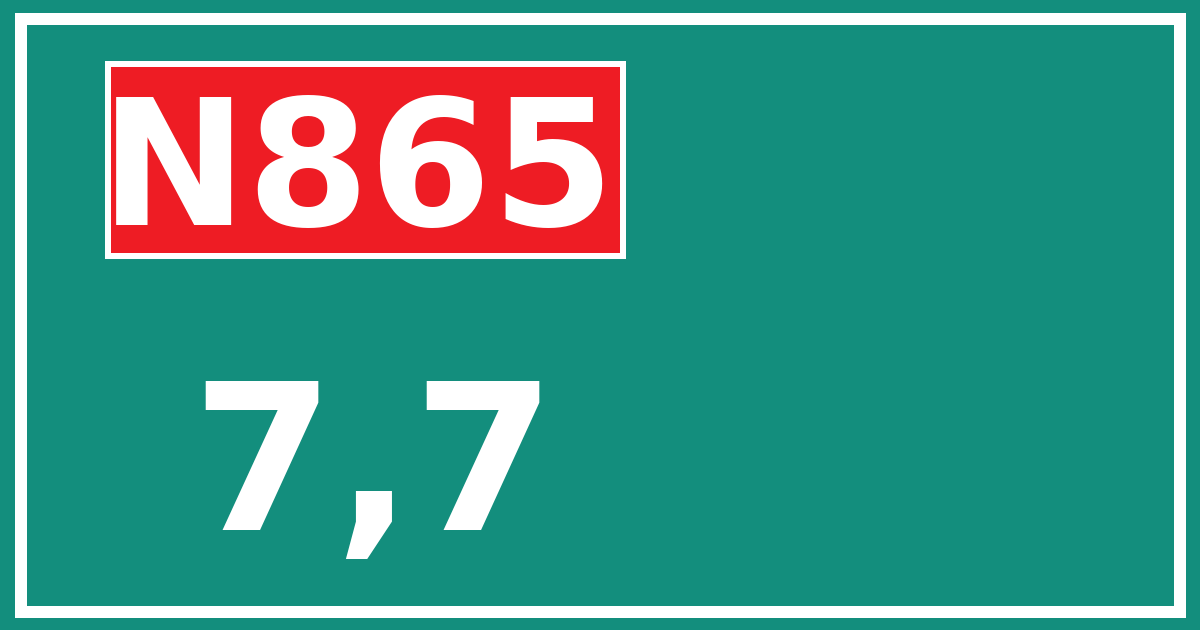 Hectometerbord N865 7,7