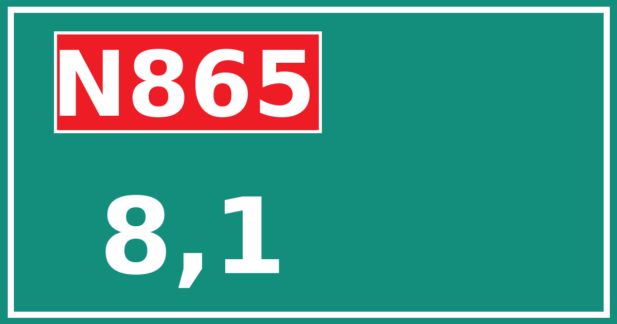 Hectometerbord N865 8,1