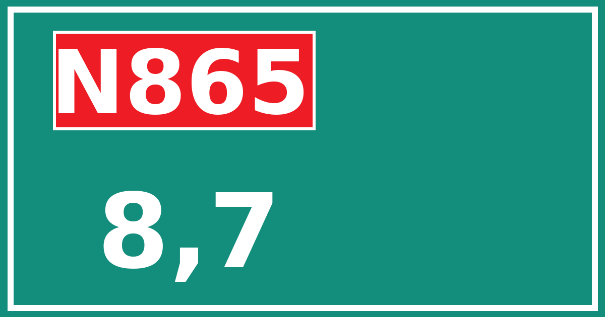 Hectometerbord N865 8,7