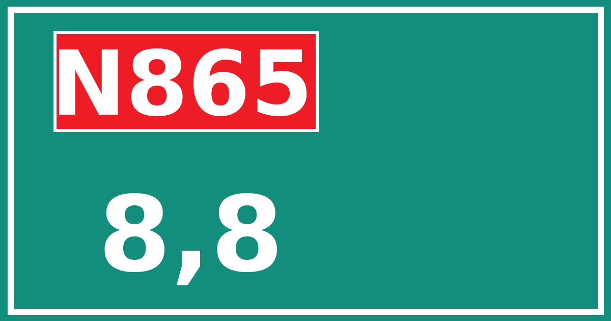 Hectometerbord N865 8,8