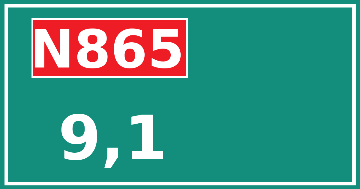 Hectometerbord N865 9,1