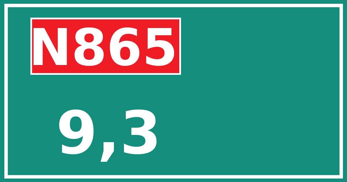Hectometerbord N865 9,3