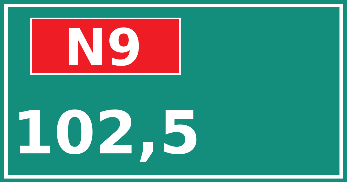 Hectometerbord N9 102,5