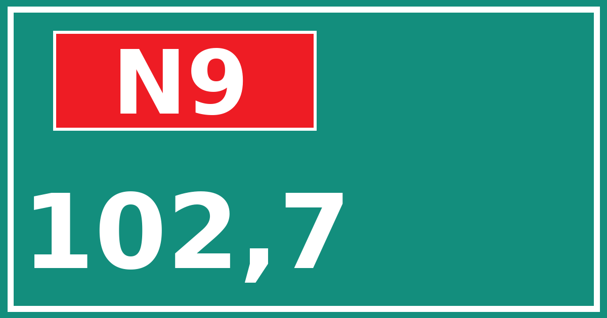 Hectometerbord N9 102,7