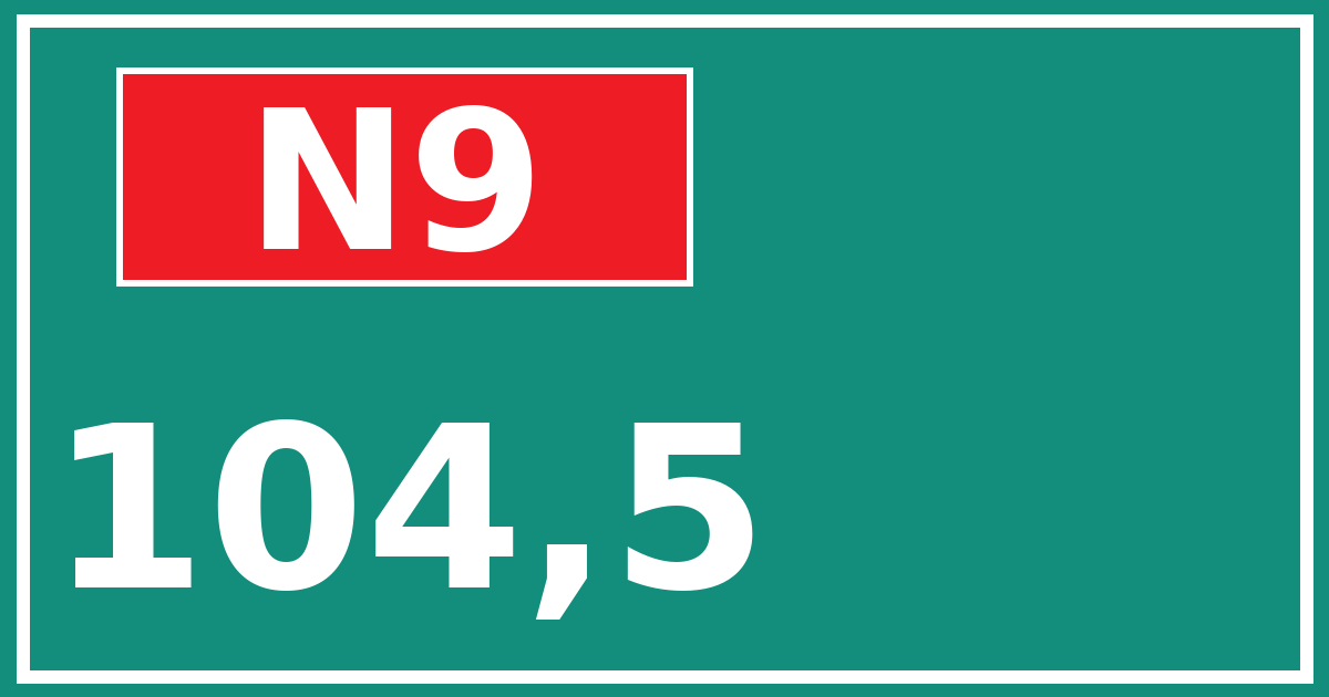 Hectometerbord N9 104,5