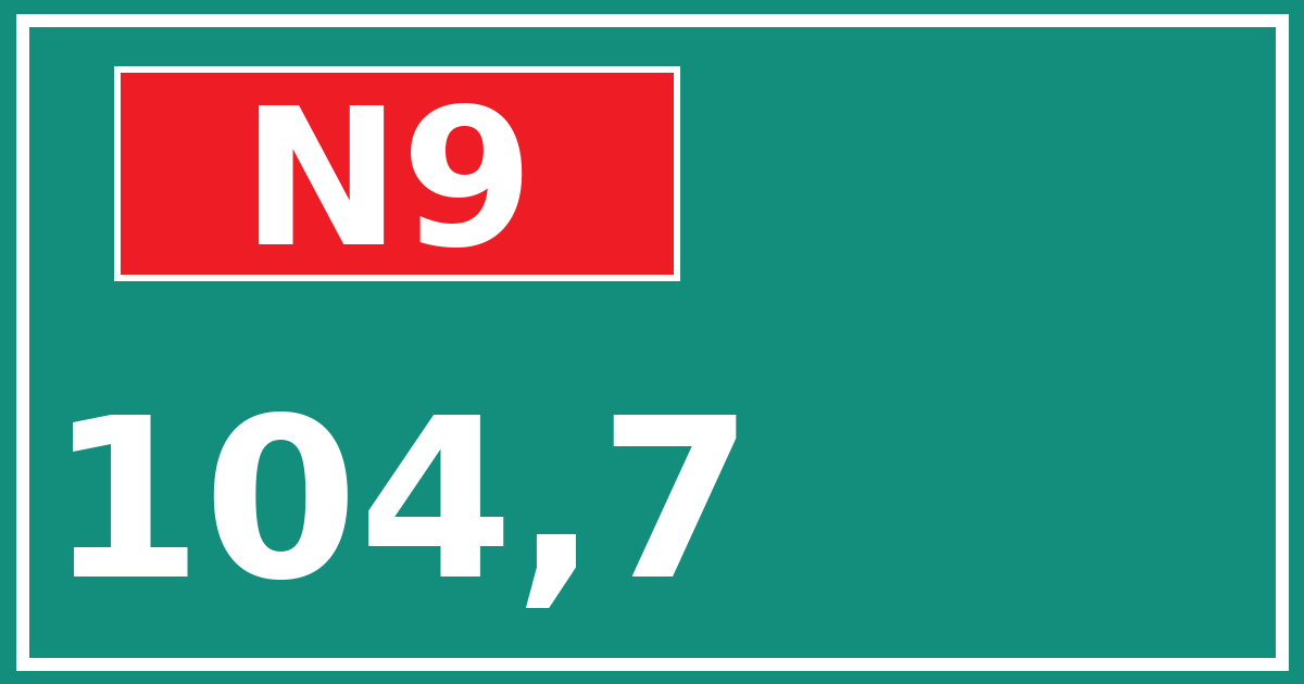 Hectometerbord N9 104,7
