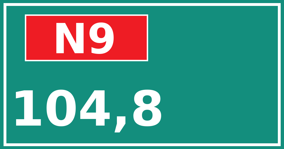 Hectometerbord N9 104,8