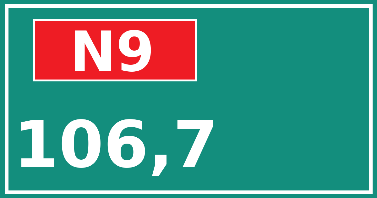 Hectometerbord N9 106,7