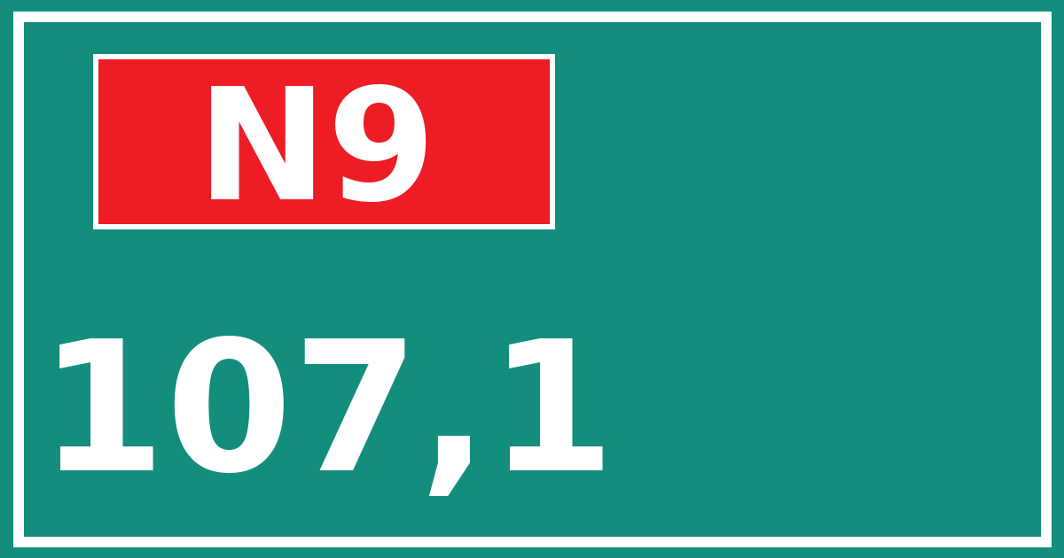 Hectometerbord N9 107,1