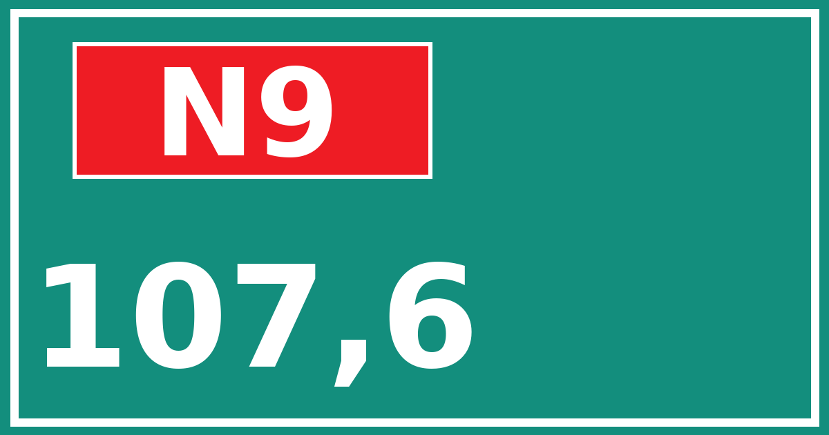 Hectometerbord N9 107,6