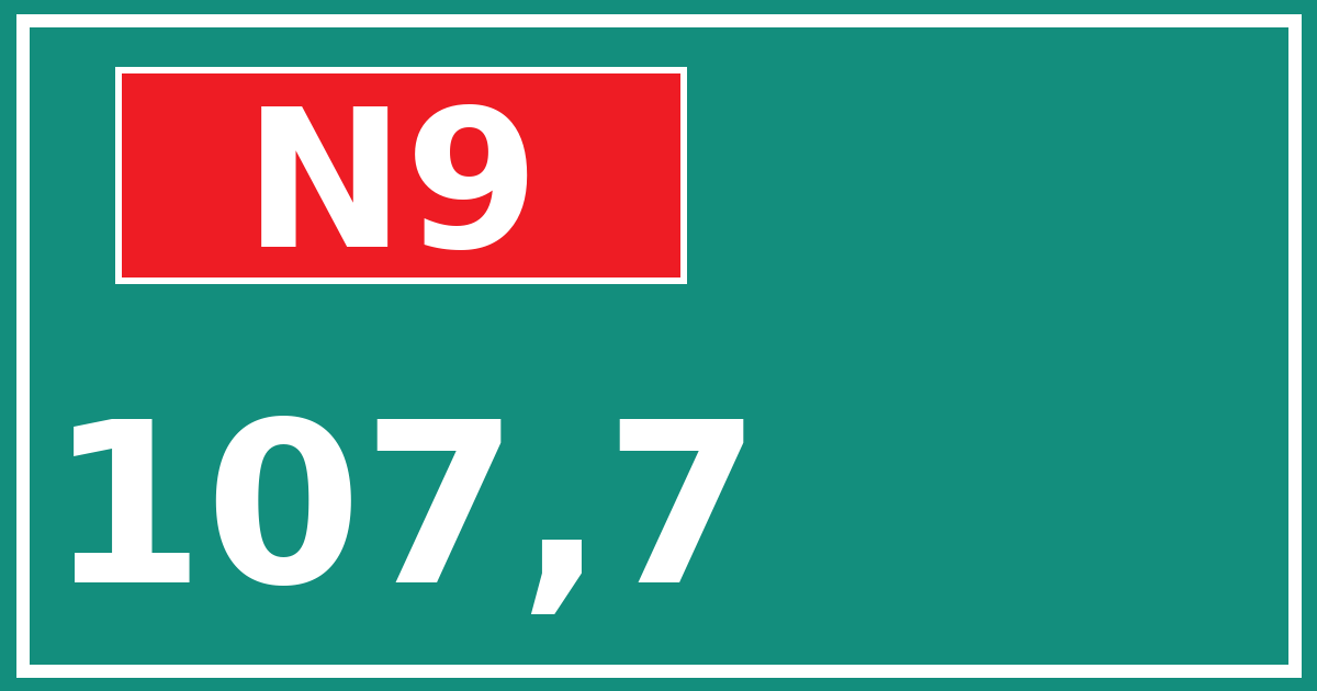 Hectometerbord N9 107,7