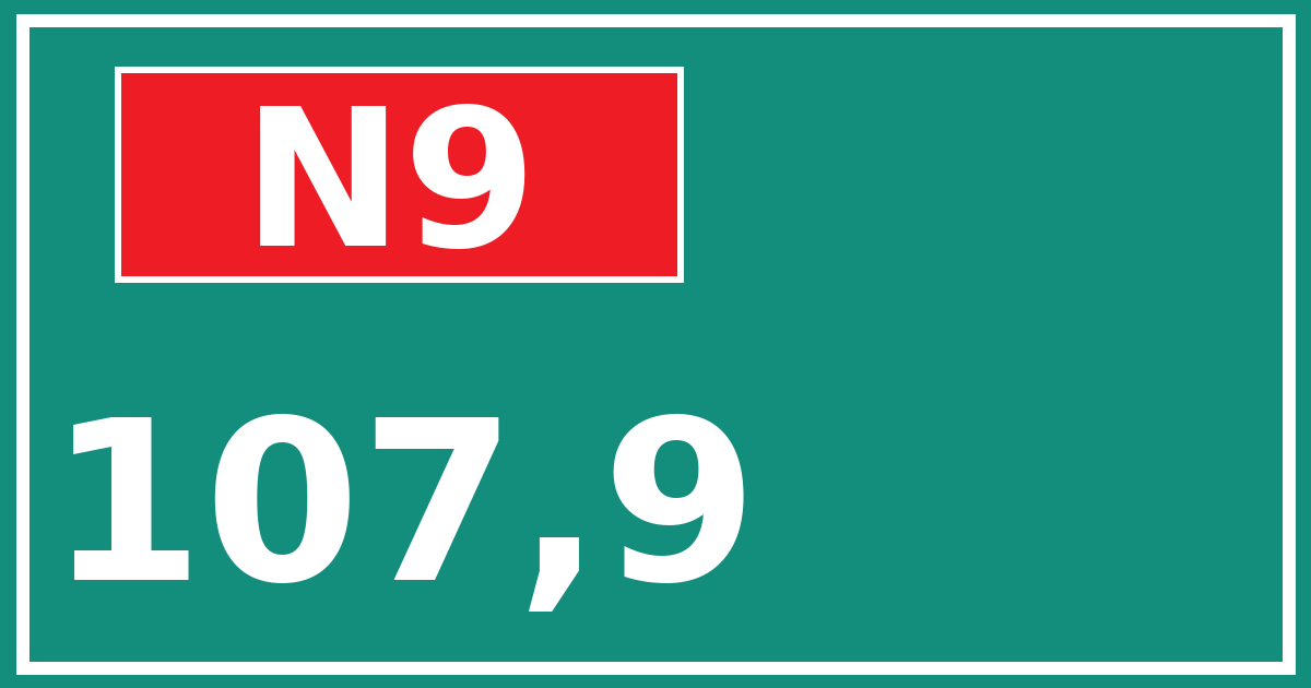 Hectometerbord N9 107,9