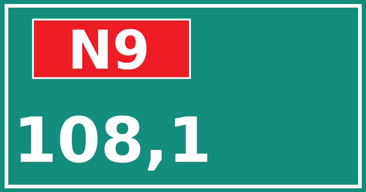 Hectometerbord N9 108,1