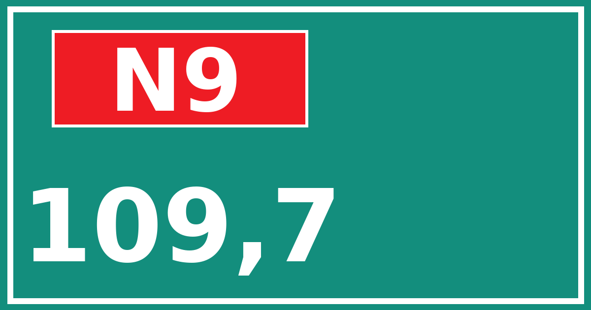 Hectometerbord N9 109,7