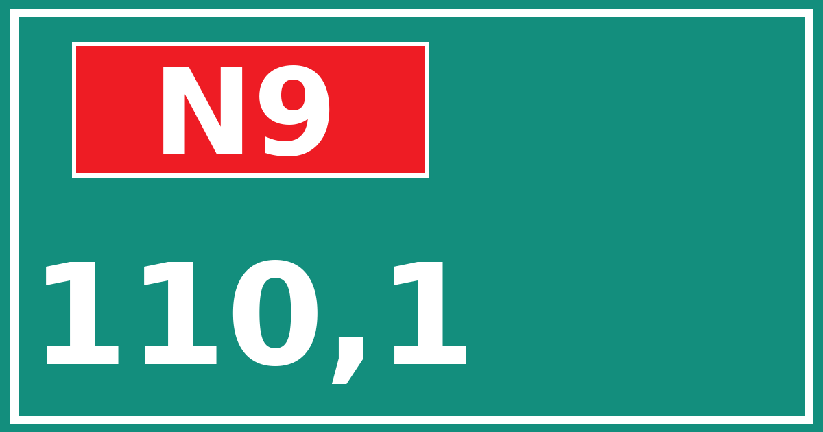 Hectometerbord N9 110,1
