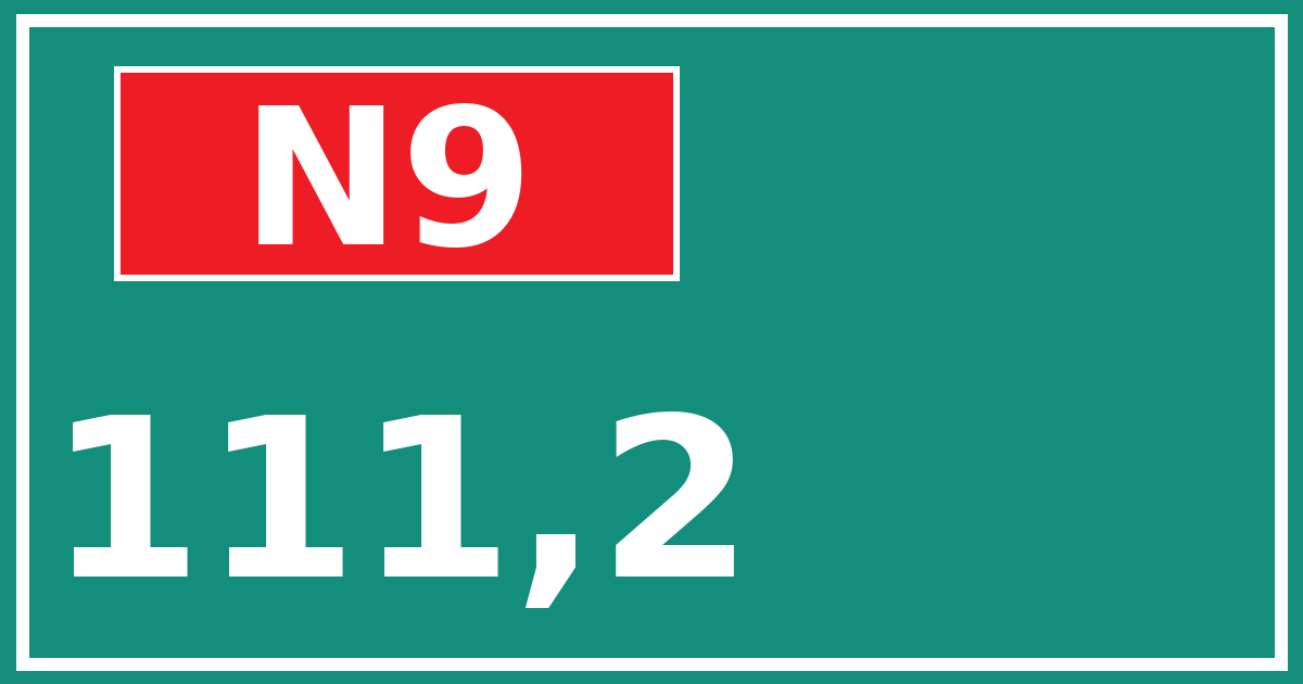 Hectometerbord N9 111,2