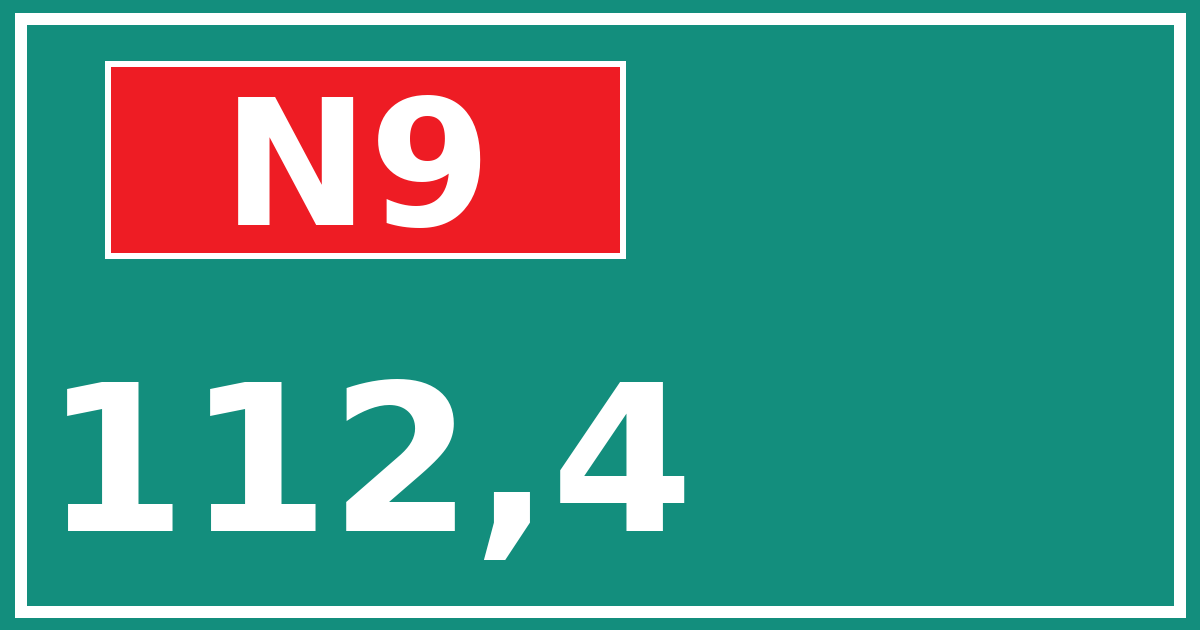 Hectometerbord N9 112,4