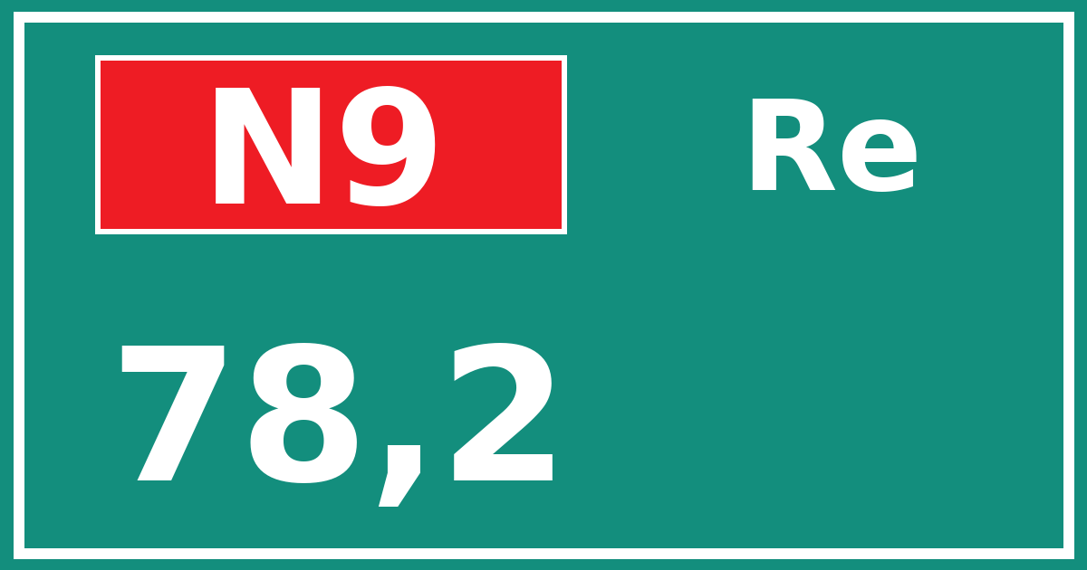 Hectometerbord N9 78,2 zijde Re