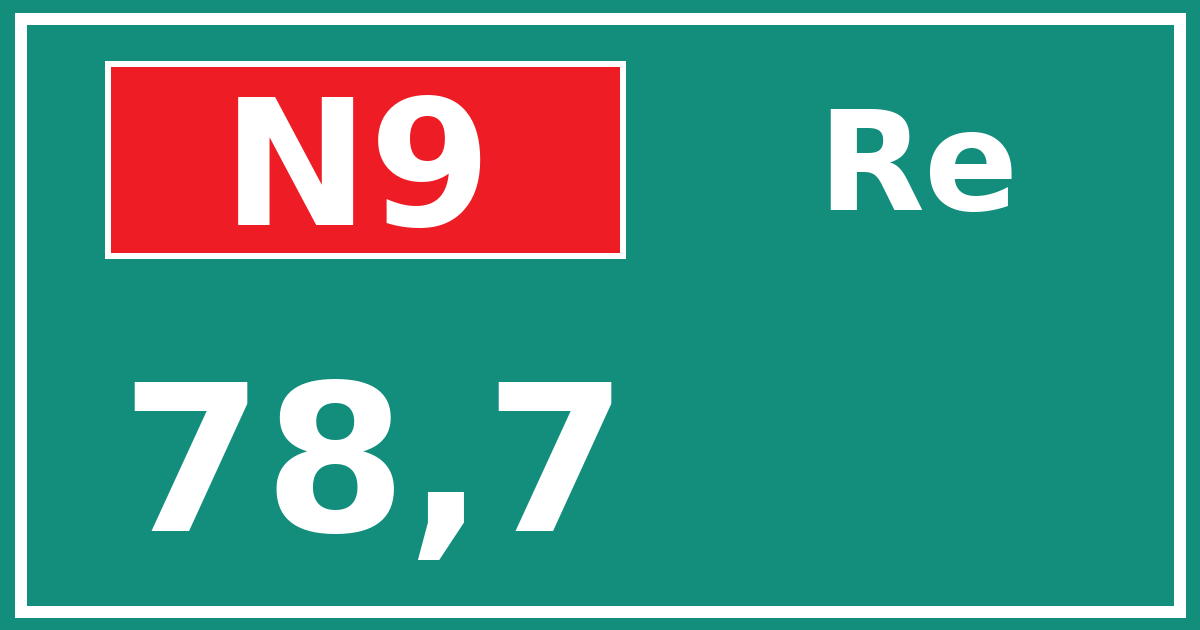 Hectometerbord N9 78,7 zijde Re