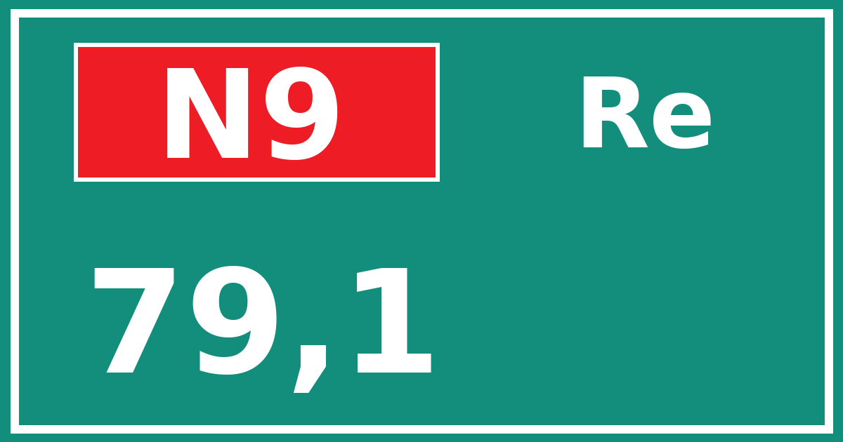 Hectometerbord N9 79,1 zijde Re